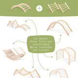 ZAUBERBERG | verstellbarer Kletterbogen | Spielhaus | Wippe | Hängebrücke