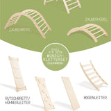 KLETTERBOGEN mit Rutsche/Leiter | Zweiteiliges Set | verstellbar & erweiterbar (Varianten wählbar)