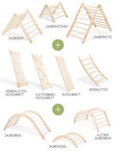 DAS ZAUBERLAND | Dreiteiliger Kletterparcours | modular | höhen- und formverstellbar (Varianten wählbar)