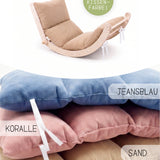 KLEINER ZAUBERBERG mit Kuschelkissen (Farbe wählbar) | Kletterbogen, Schaukelstuhl, Wippe